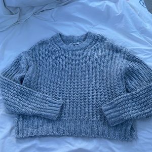 Blue knitted sweater